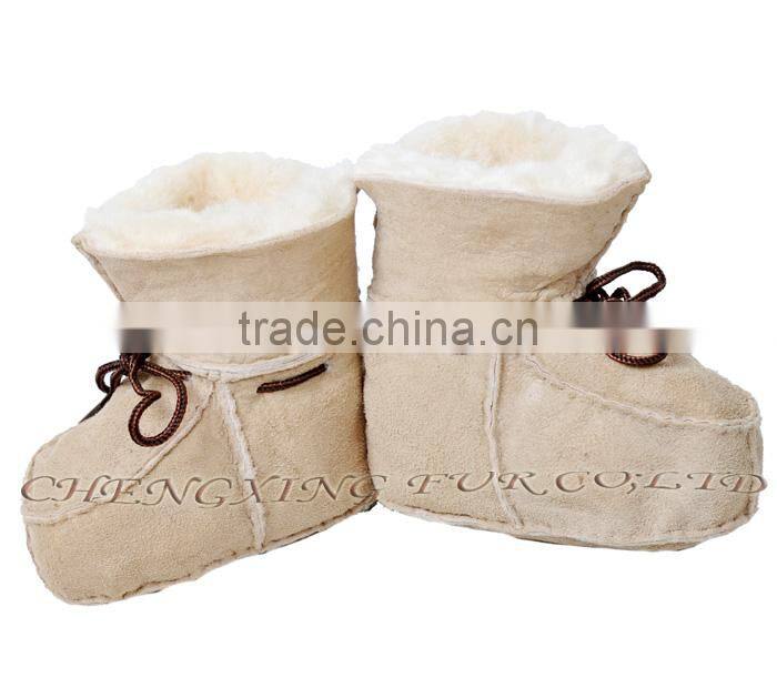 CX-SHOES-05A Fashion Real Sheep Skin Fur Funny Baby Shoes