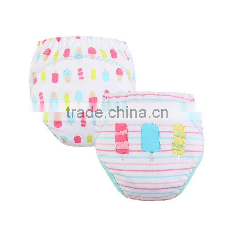 2014 baby wear 100 cotton embroider toddler potty training pants diaper