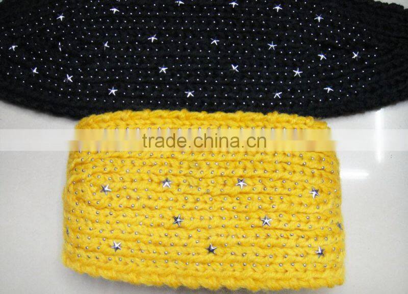 Fashion Hot star knitted acrylic designer new arrival crochet winter hair band