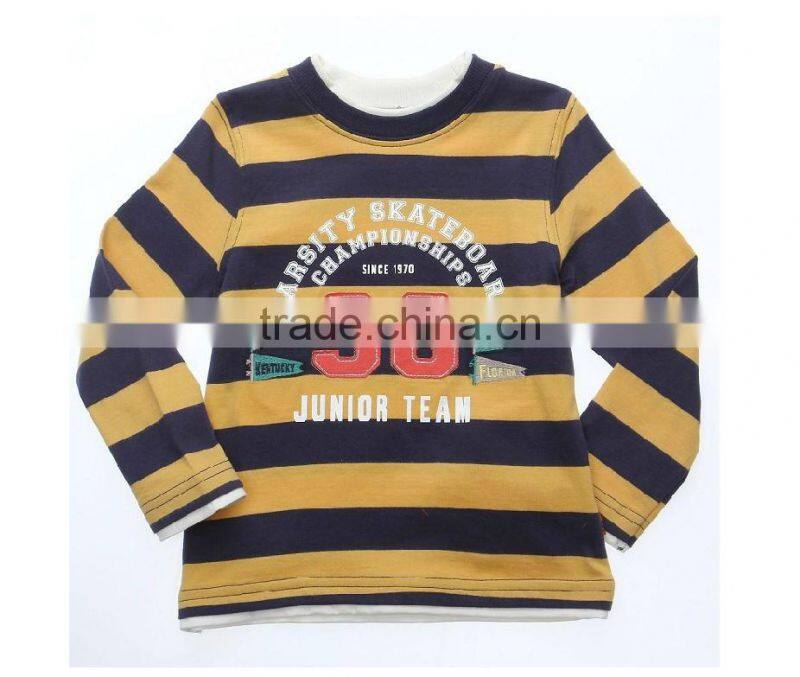 2014 spring kids baby boy rugby sports stripe t-shirt "Junior team" printing