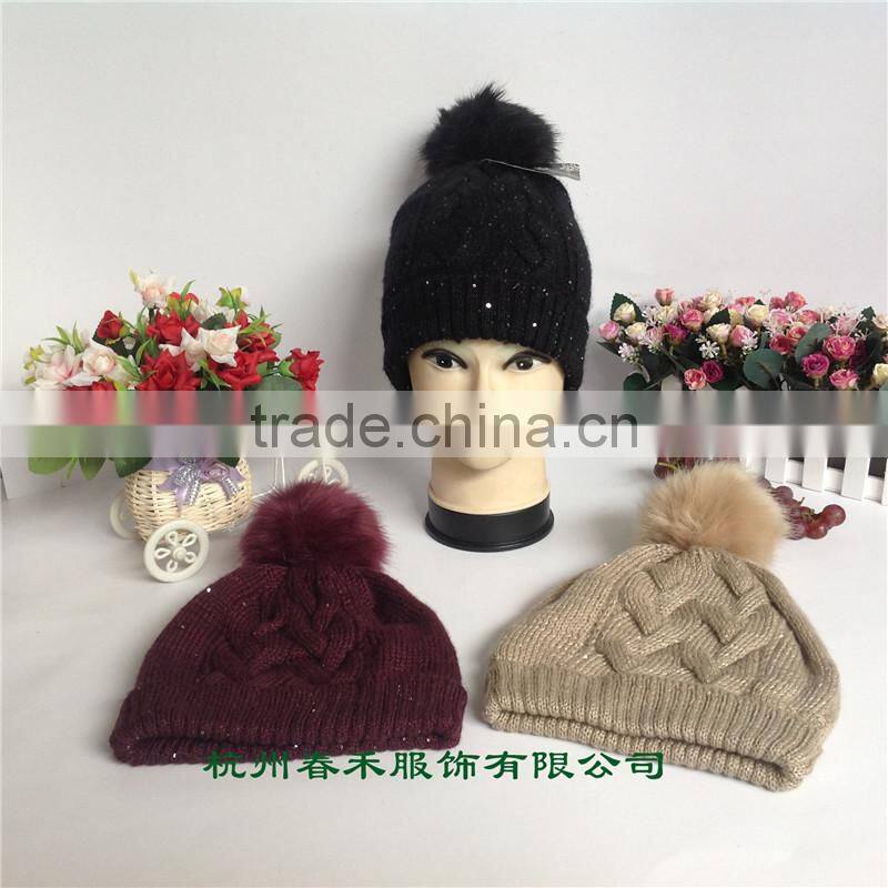 knitted women new style girls fashion winter women hat beanie factory