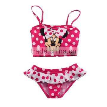 Pink baby girl swim suit with micky printing