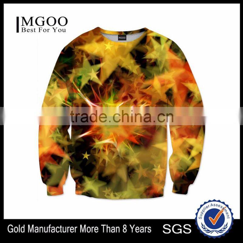Cheap Price OEM Long Sleeve Crew Neck Sweatshirt Custom Star Sky Sweatshirts With Low MOQ Sweat Shirts Apparel For Men
