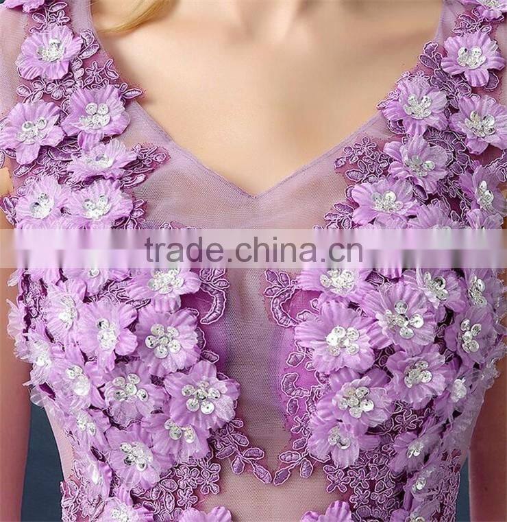 MGOO Embroidery Beaded Bridesmaid Dress Crystals Pearl Flower Formal Dress Mini Dress For Princess Party
