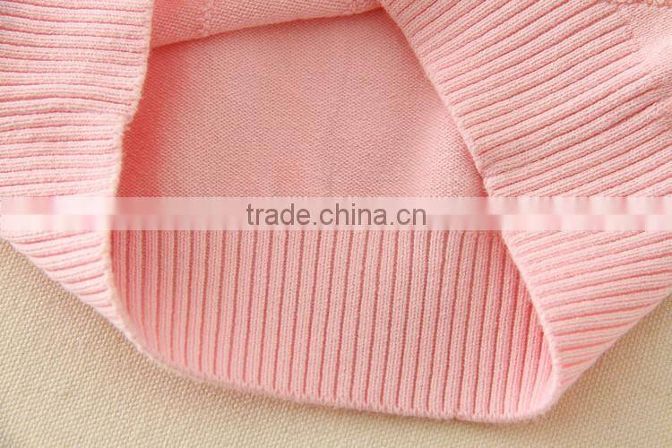 turtleneck collar pink sweaters plain knitted clothes appliqued tiny flower full sleeve winter garments warm