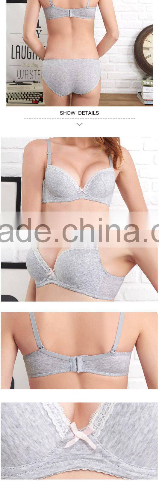 HSZ-2256 Latest Fashion 2017 Ladies Cotton Sexy Fancy Bra Panty High Quality Women Lingerie Underwear Hot Girl Sexy Push Up Bra