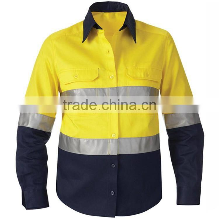 2016 Chinese wholesale competitive price cotton work clothing , long sleeve worker uniform shirt