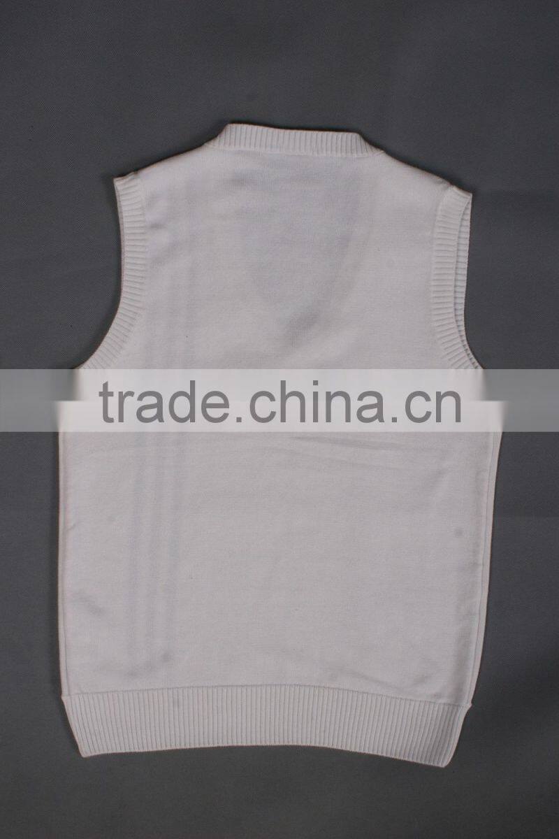 White Knitted Vertical Stripes Sweater 2015 Men