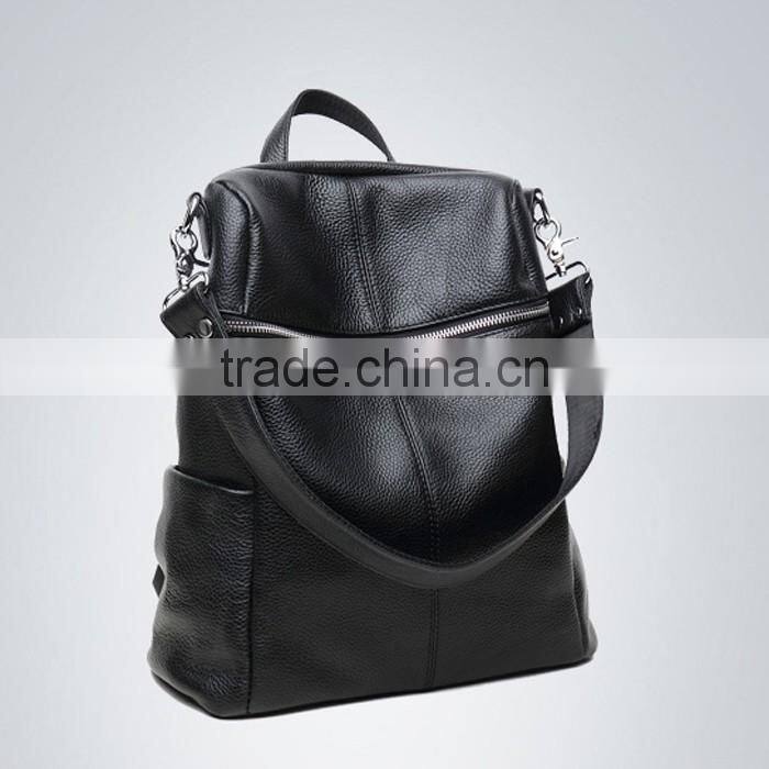 Black women waterproof pattern custom leather backpack wholesale