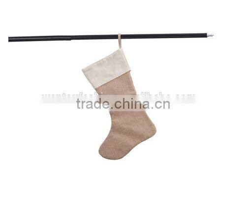 Persobnalized Burlap Christmas stocking