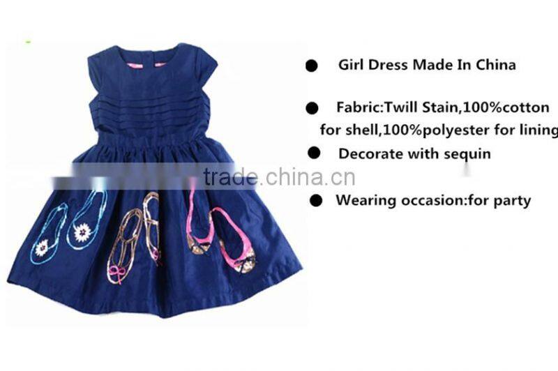 Made in China boutique tutu children girl dress decorate with sequin