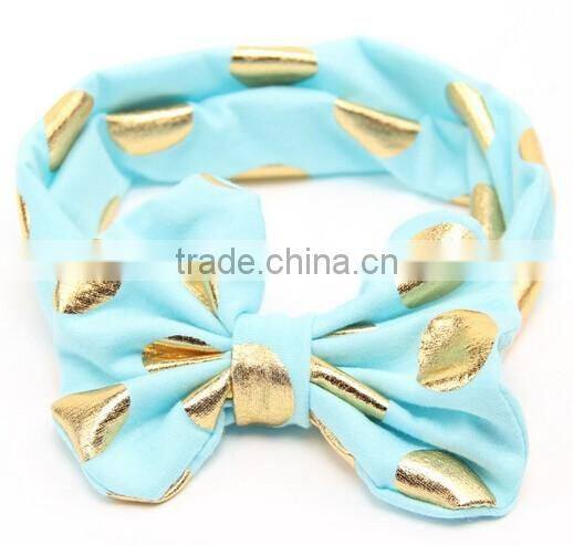 Gold dot printed kids headband, cotton fashion headband for kids