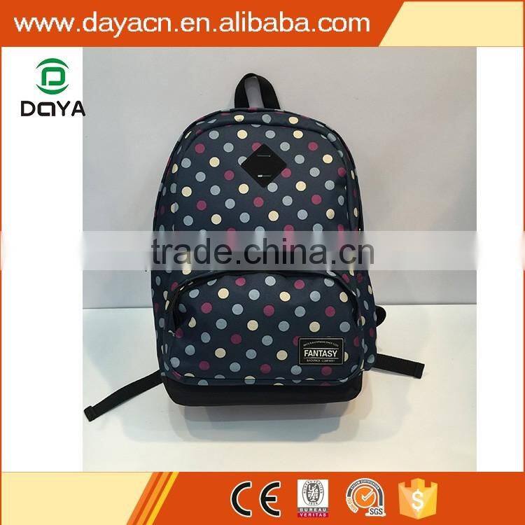 2017 hot sales wholesales student school backpack custom dot printing college daypack bag