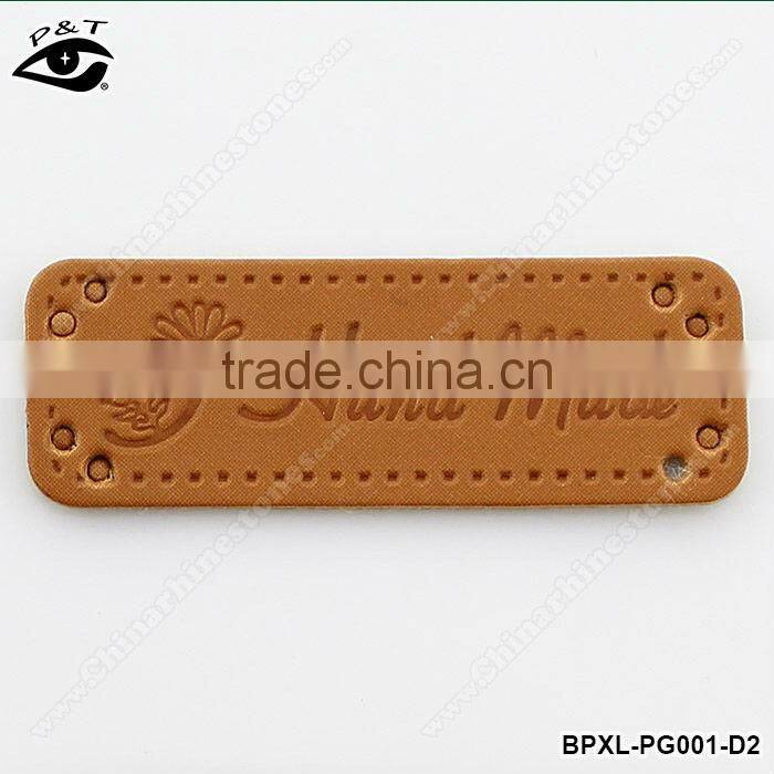 Sewing accessories rectangle shape handmade PU leather labels for jeans DIY bags handbag purse