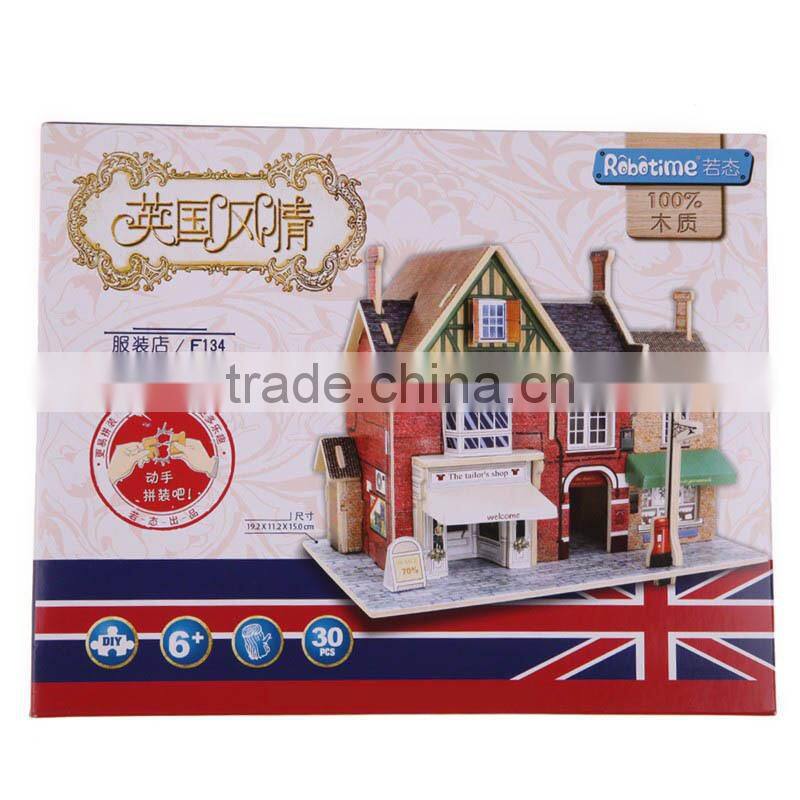 DIY Wood Assembling Toys Wooden Model Of Three-dimensional 3D Puzzle Educational Toys for Children Castle Model Jigsaw Puzzle