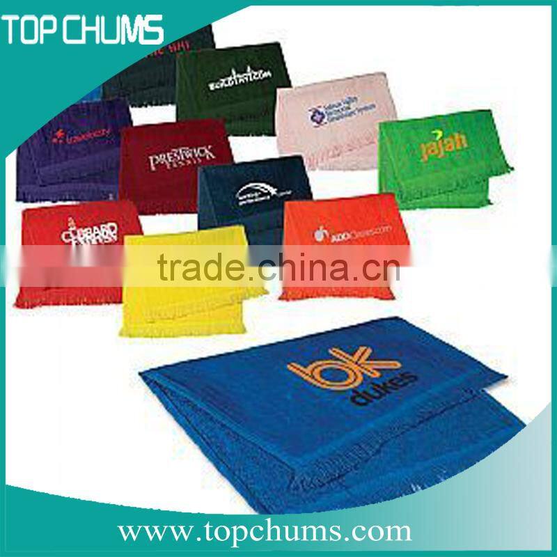 Wholesale soild color custom embroidered gift beach towel