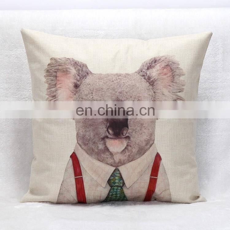 Mr Animals Cushhion Cover Linen Pillow
