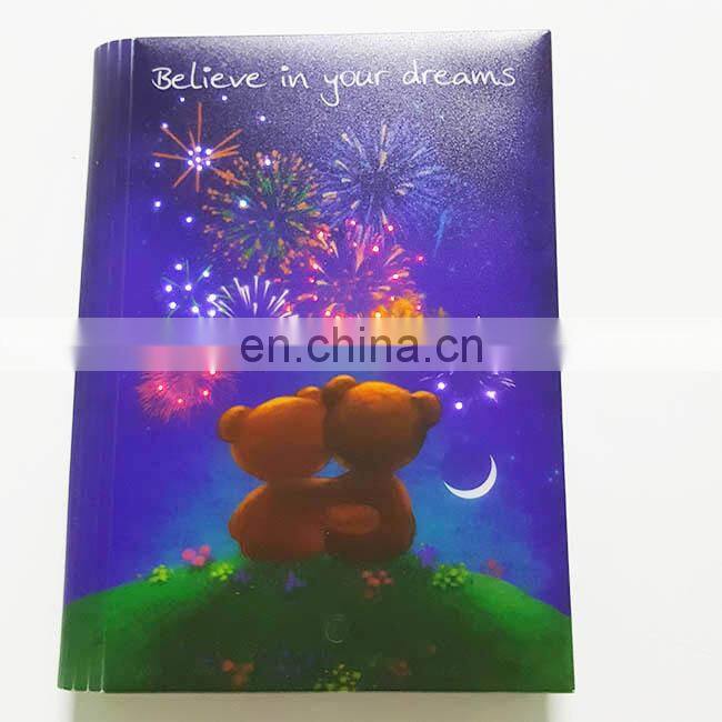 2017 free samples hardcover a4 szie notebook custom printing with led light