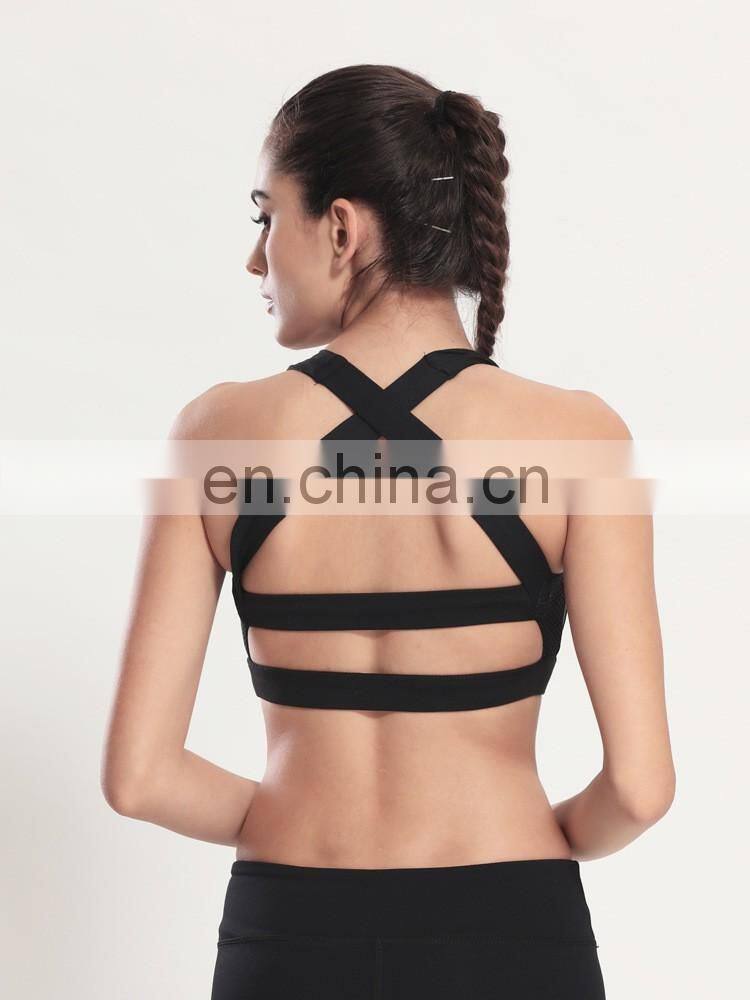 Nylon/Spandex Dry Fit Womens Gym Wear Sexy Durable Yoga Bra Wholesale Sports Bra