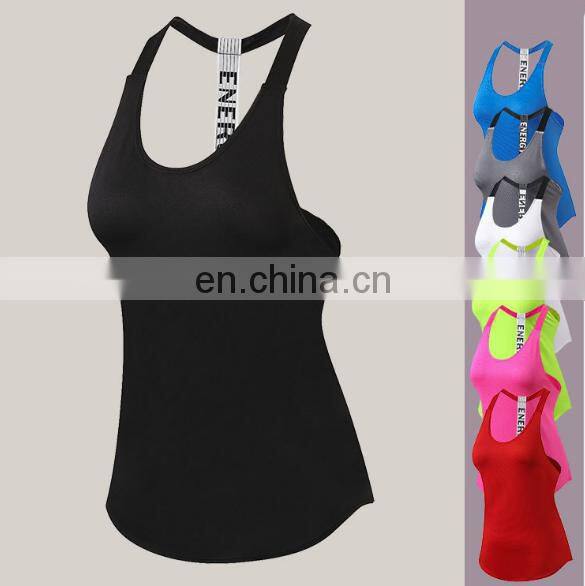 Cheap wholesale 85% polyester 15% spandex quick dry women gym tank top strech fitness yoga woman athletic tank tops
