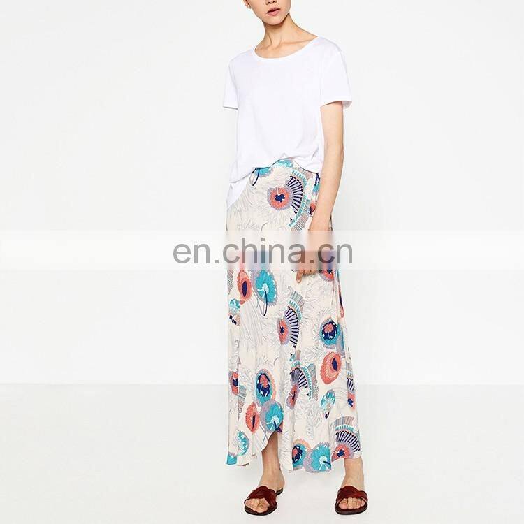 Latest long skirt design ladies chiffon traditional long skirt