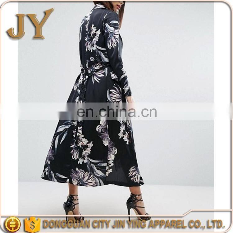 2017 Spring Summer Autumn Women Fashion Long Floral Print Duster Coat Ladies' Apparel from China Supplier