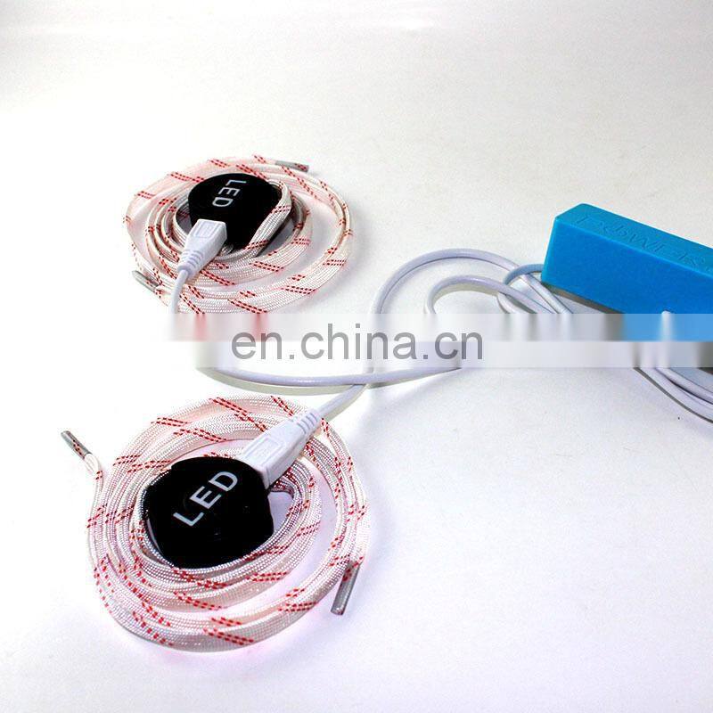 NEW arrival rechargable led shoelace electric shoelaces nylon led shoelace