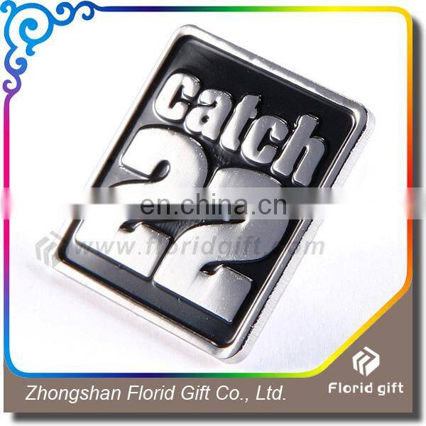 top quality custom meatl logo badge, cheap 3d name label badge