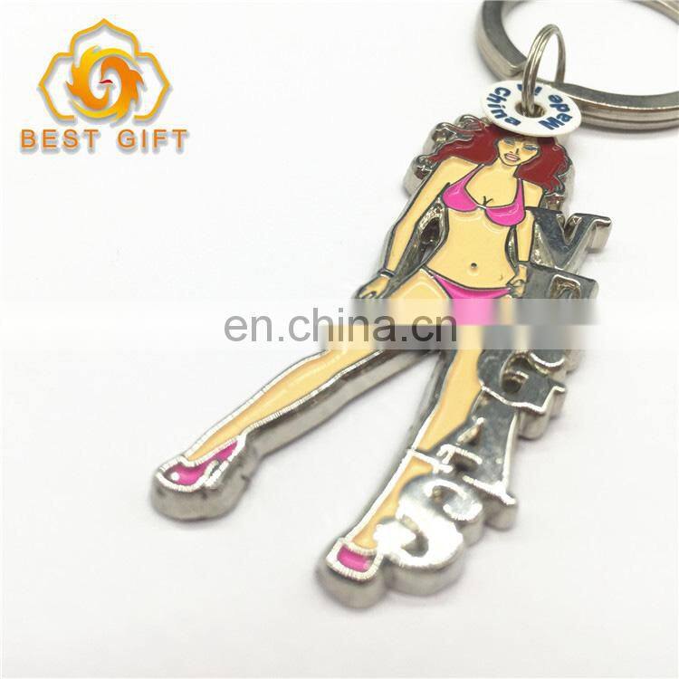 Sex Girl Plating Custom Color Zinc Alloy Keychain For Gift