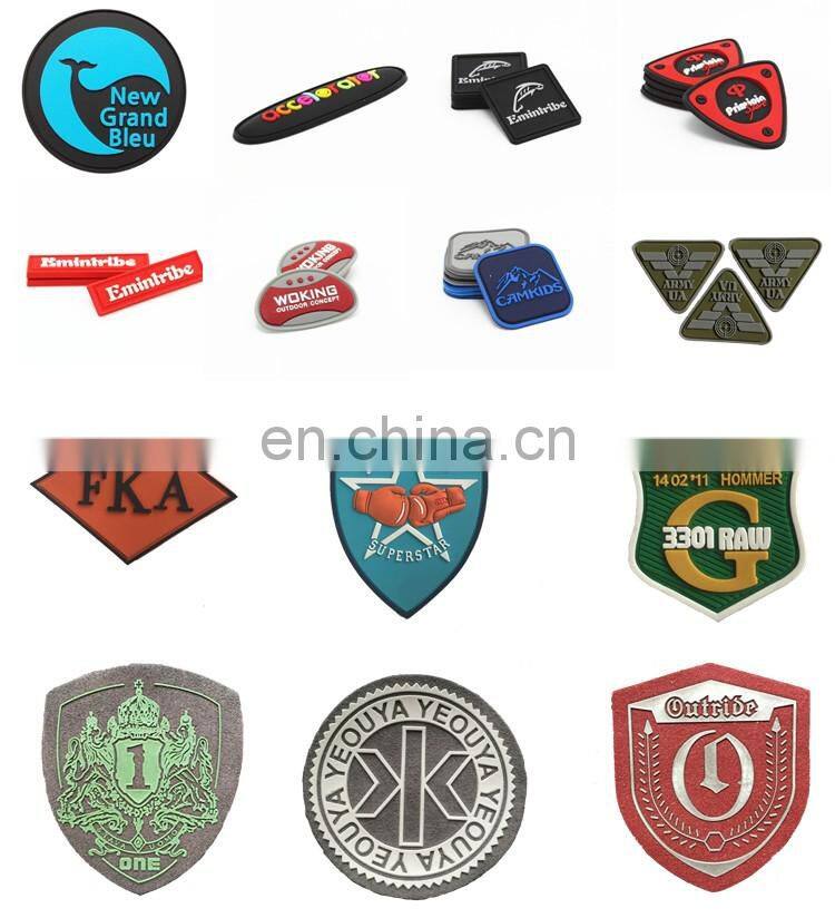 Custom 3d rubber patch logo for brand garment