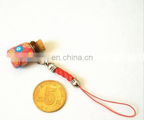 Polymer clay Perfume glass bottle for hanging/decoration with different color