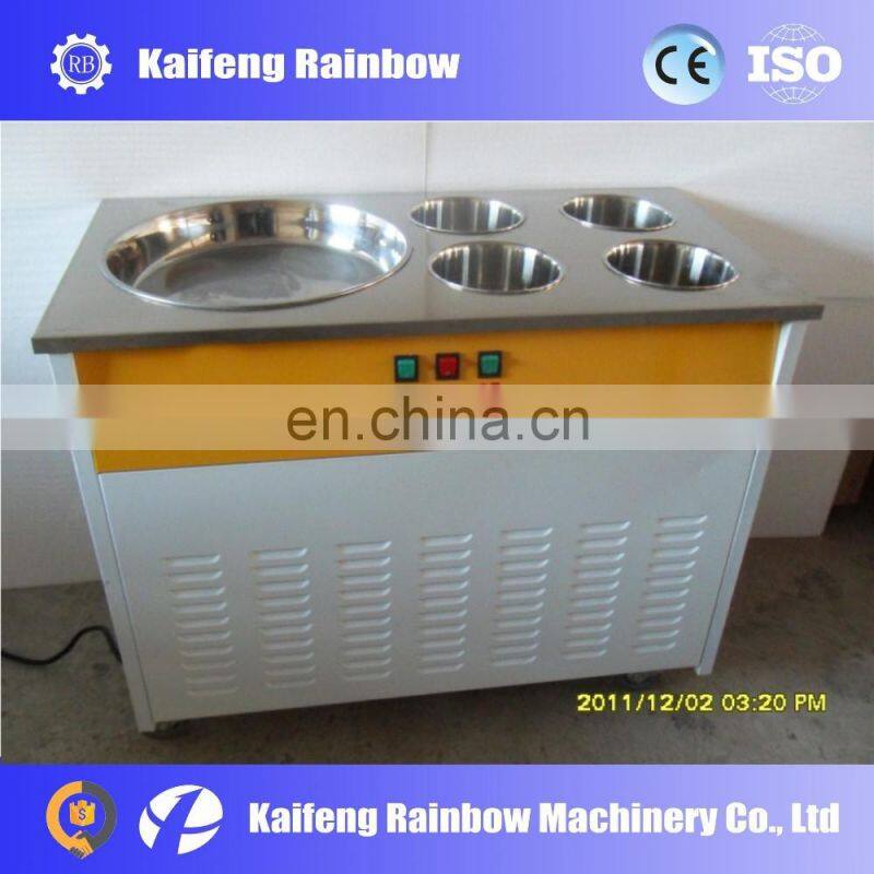 Factory Price single square pan fried ice machine with six buckets fried ice cream roll machine ice cream frying machine