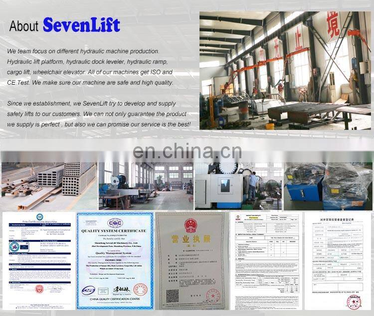 7LSJG Shandong SevenLift cheap small residential hydraulic warehouse freight cargo elevator lift