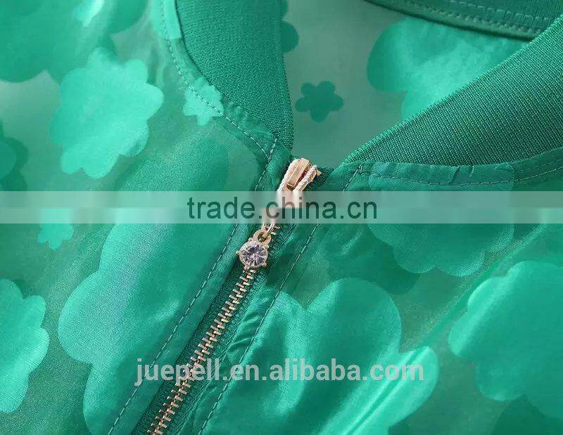 OEM clothing 2015 plus size clothing women clear bomer jacket