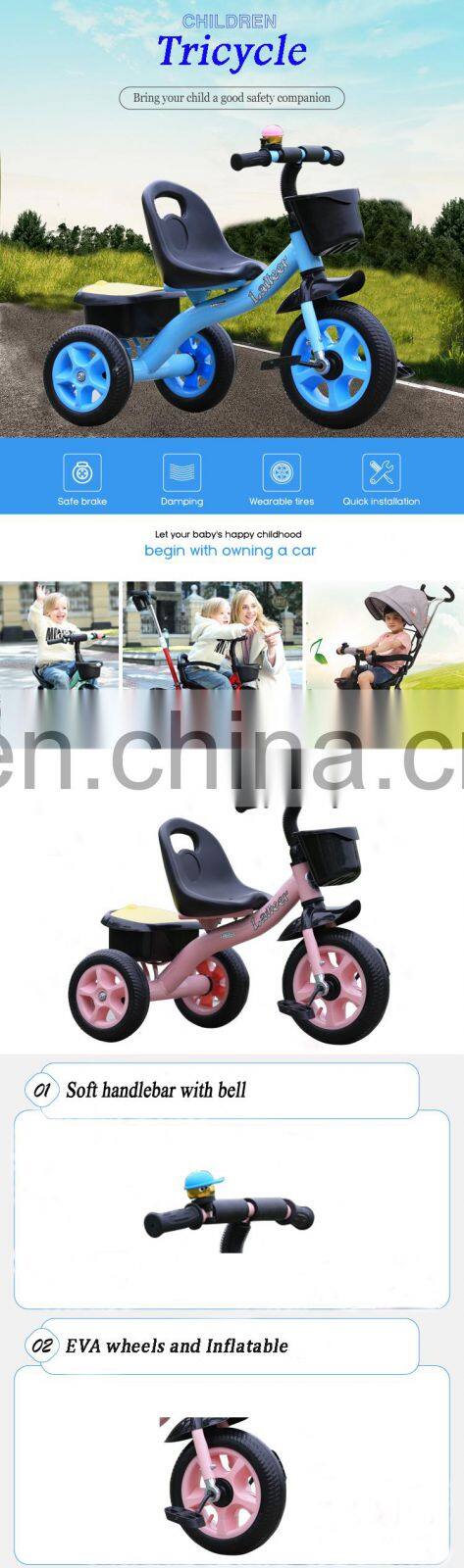 Kids Tricycle With Basket Tricycles Toy Kids Hot Selling Kids Tricycle
