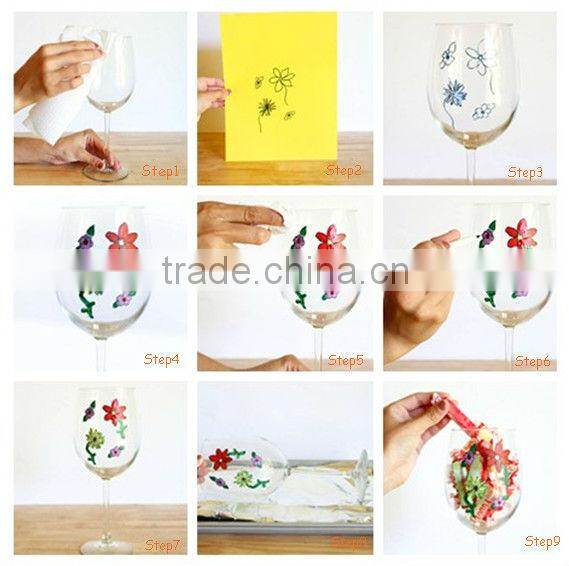 hand painted wine glass for anniversary