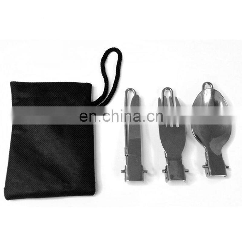 3pcs/set Folding Picnic/Traveling/Hiking/Camping Cutlery Utensils Portable Outdoor Tablewares Dinnerware Knife/Fork/Spoon