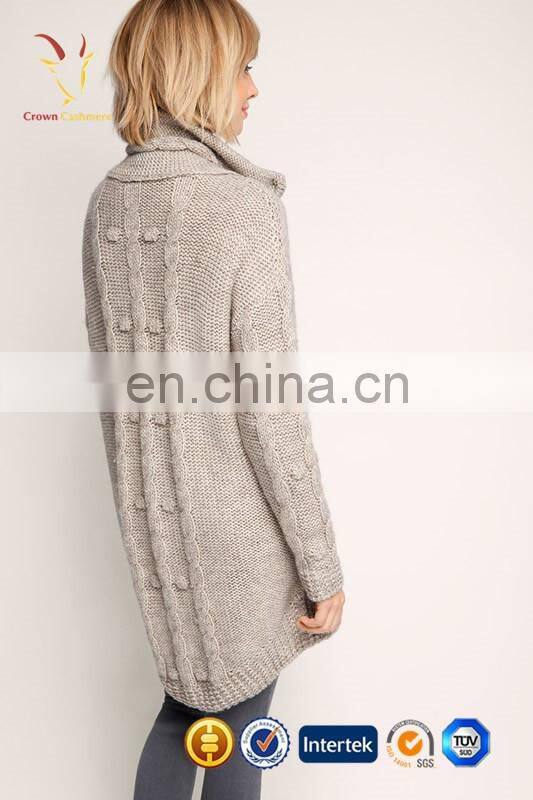 Cable Thick Womens Knit Long Cardigan Sweater