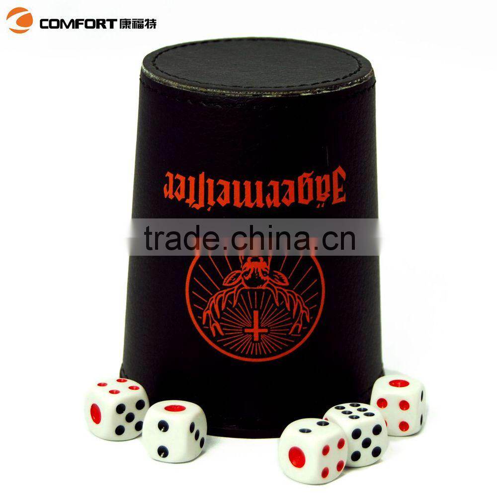 elegent small mini portable leather dice shaker