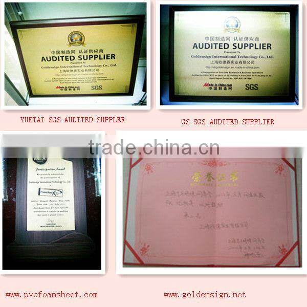 eco friendly pvc foam sheet/manufactura de PVC plancha/eco/saludable