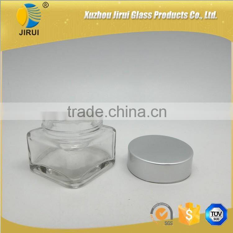 110ml Square Shape Clear Glass Cream Jar