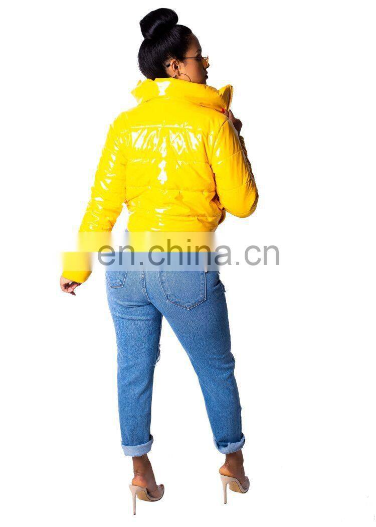 Wholesale S-4XL H88 custom bubble jacket women ladies reflective clothing women puffed bubble coat stand-up collar slim down jac