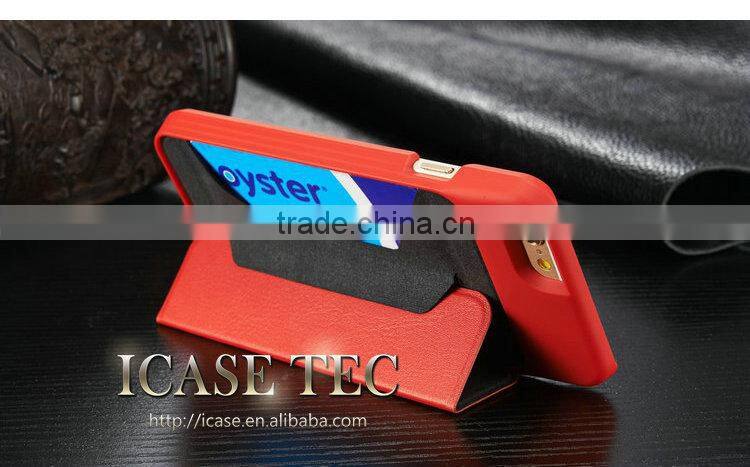 Business Leather Card Slots Matte Stand Mobile Phone Case Cover for iPhone 6 4.7inch