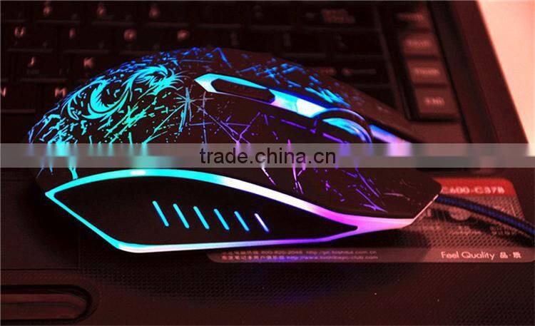 LED gaming cheap wired silent mouse factory directly