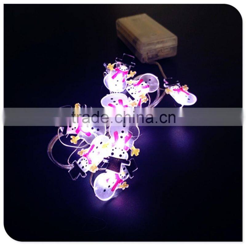 battery operated copper wire with snowman mini led christmas lights