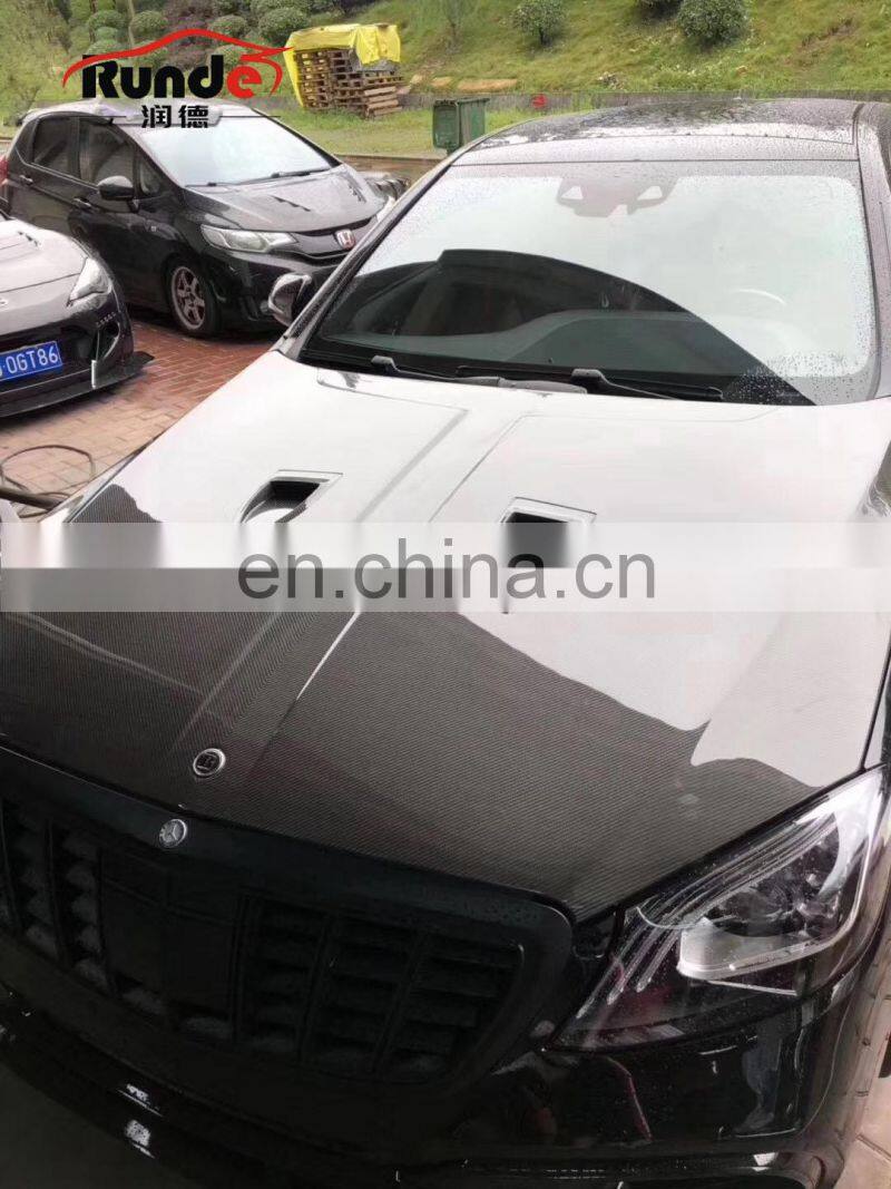 RUNDE Brilliant Quality Mansy Style Carbon Fiber Bonnet Engine Hood For Mercedes-Benz W222