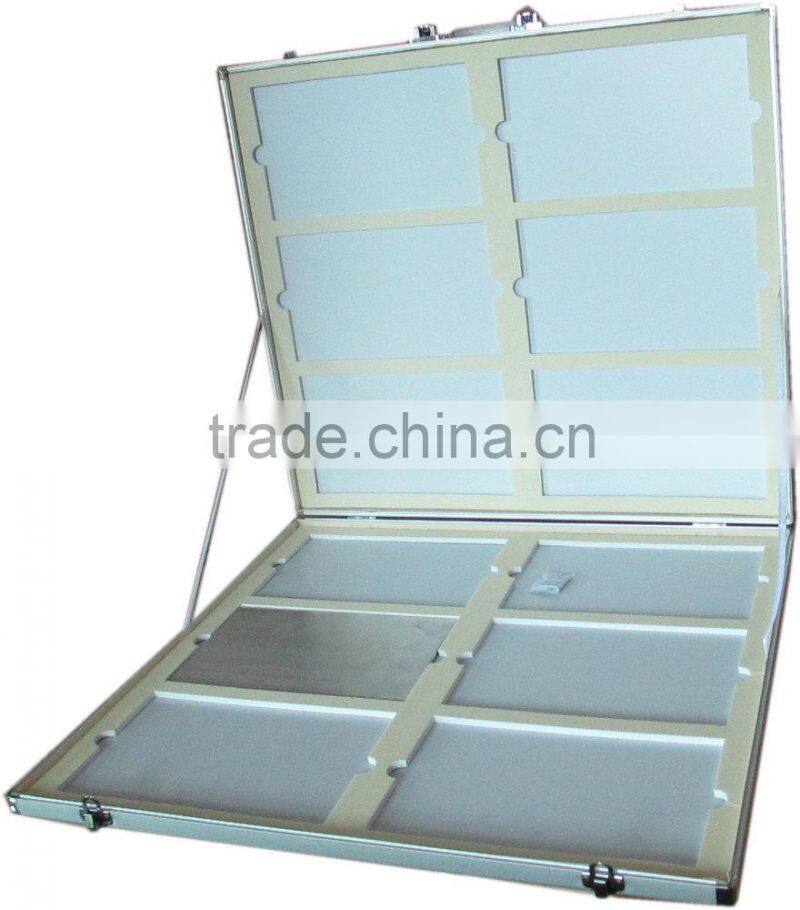 stone sample display box aluminum artificial stone sample box with ABS shell and plywood