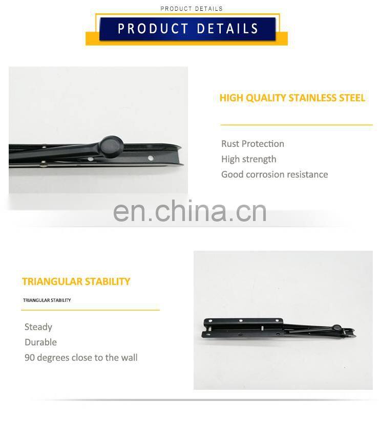 Furniture Sturdy Hardware Metal Triangle Table Folding 10inch Shelf Brackets Wall Mount Folding Brackets Manufacturer