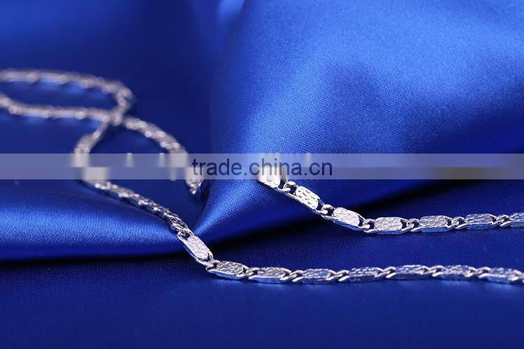 fashion jewelry rhodium plated cheap simple design chain necklace