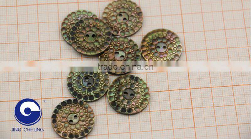 custom carving natural brown mother of peal shell button for coat